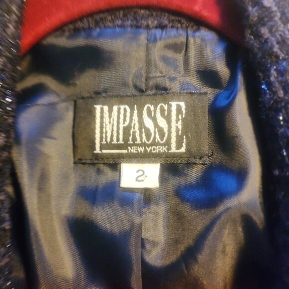 VTG Impasse New York Blazer Womens 2 Tweed Gold Buttons Corpcore Darkacademia - Picture 3 of 6